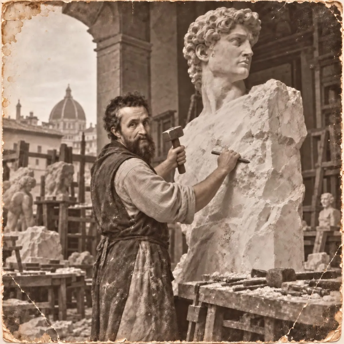 Michelangelo’s David as it was, before it was brought back