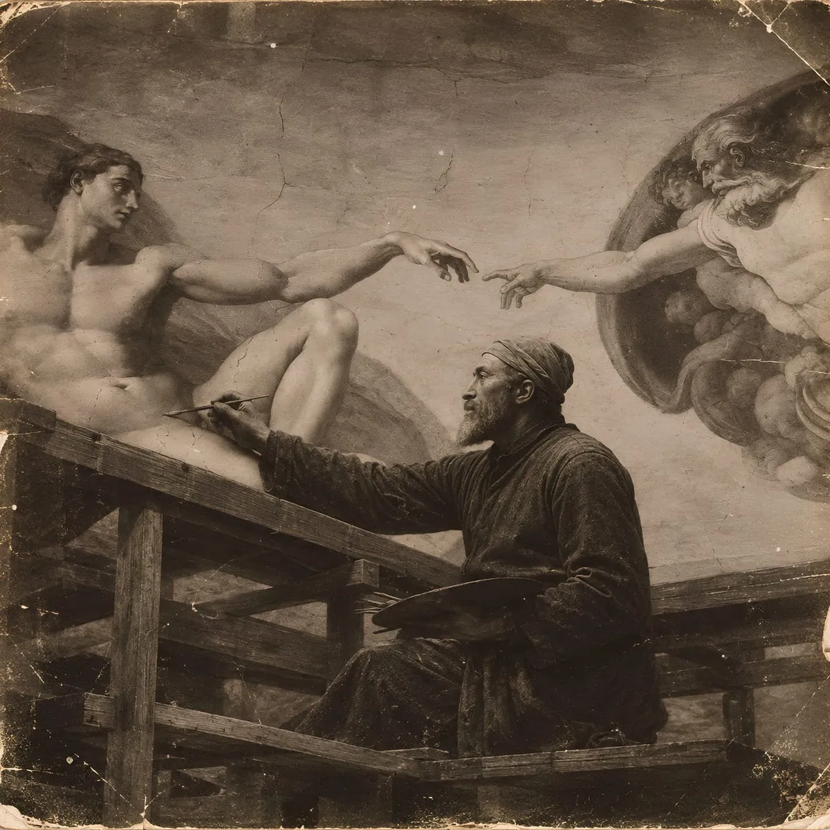 The Creation of Adam as it was, before it was brought back