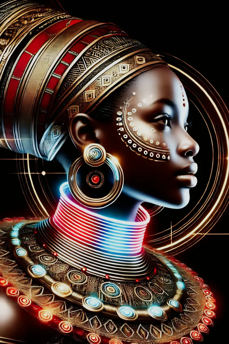 Queen of Circuits, Cyber Art poster by 7th ART