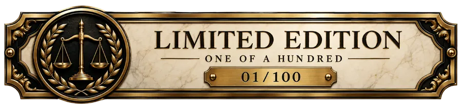 Limited edition plaque, numbered 01 of 100